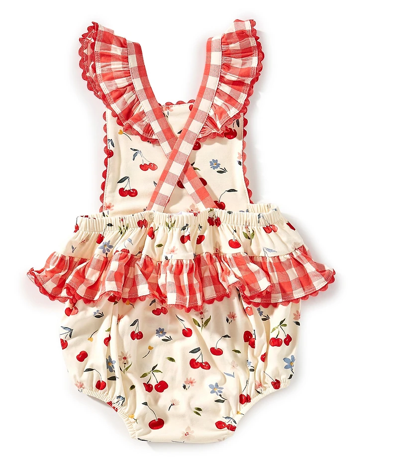 Angel Dear Baby Girls Watercolor Cherries Sunsuit Romper