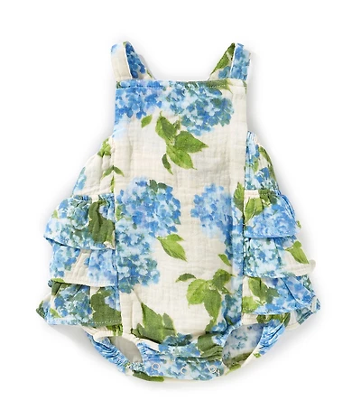Angel Dear Baby Girls Watercolor Hydrangeas Ruffle Sunsuit