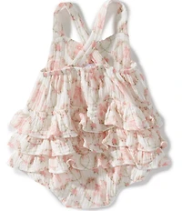 Angel Dear Baby Girls Organic Cotton Muslin Cameo Ballet Shoes Sunsuit Romper