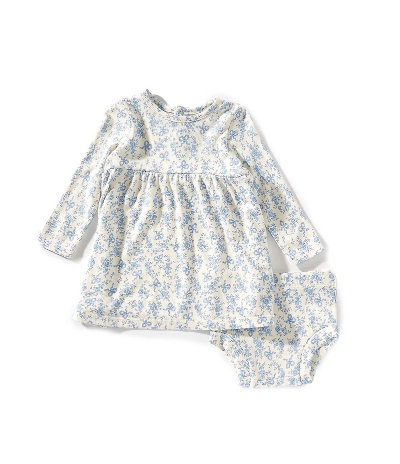 Angel Dear Baby Girls Romi Long Sleeve Floral Print Dress With Bloomer
