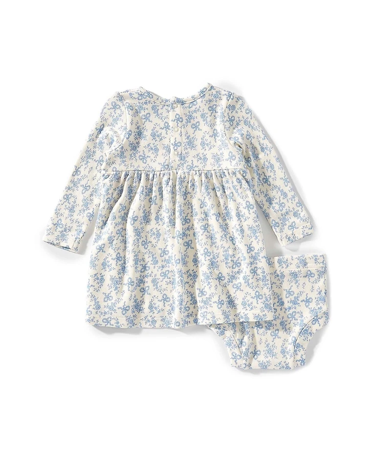 Angel Dear Baby Girls Romi Long Sleeve Floral Print Dress With Bloomer