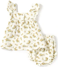 Angel Dear Baby Girls Ruffle Sleeve Sunshine Roses Dress