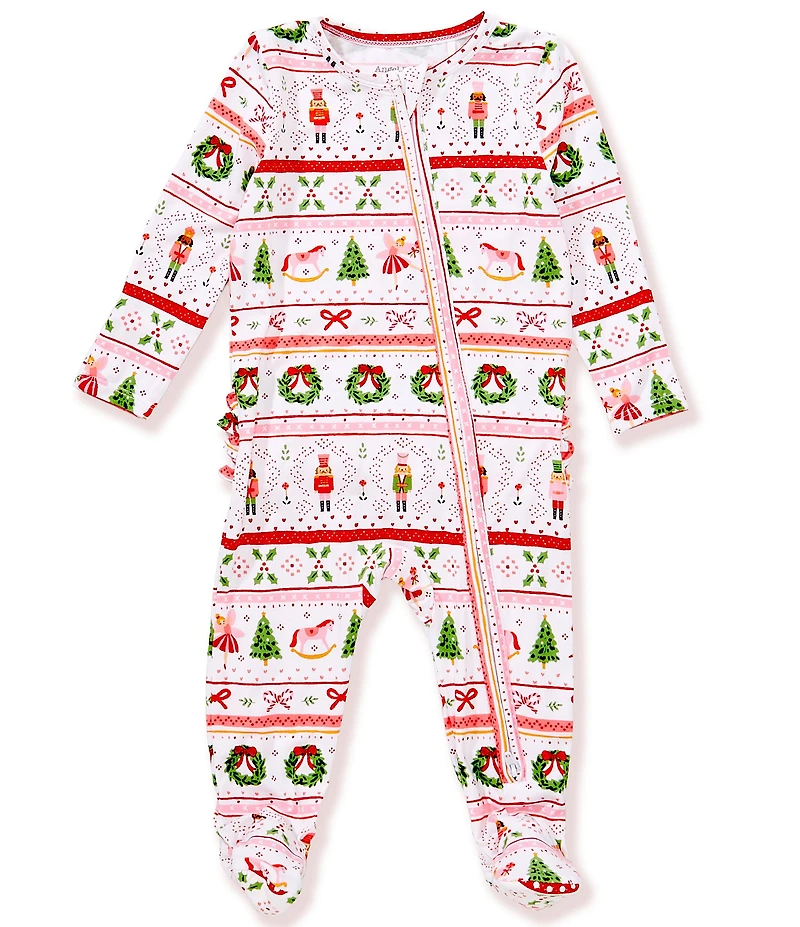 Angel Dear Baby Girls Sugar Plum Fairy/The Nutcracker/Fair Isle Mixed-Media-Printed Footed Coverall
