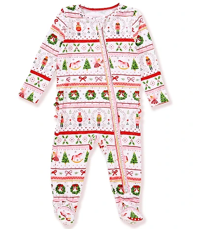 Angel Dear Baby Girls Sugar Plum Fairy/The Nutcracker/Fair Isle Mixed-Media-Printed Footed Coverall
