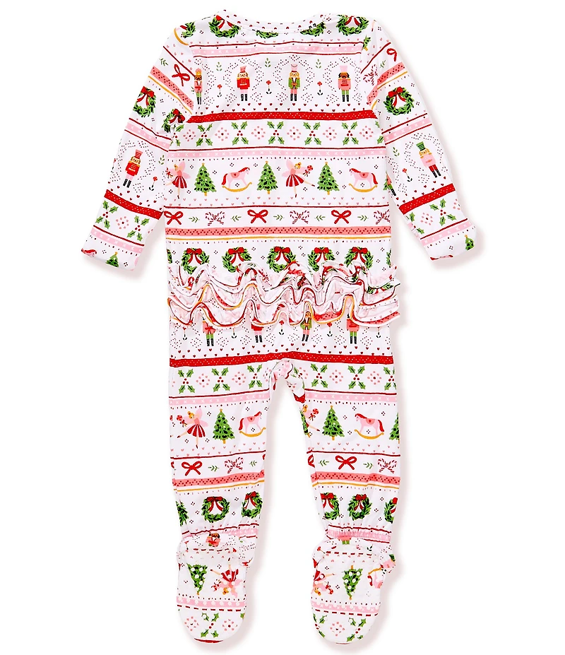 Angel Dear Baby Girls Sugar Plum Fairy/The Nutcracker/Fair Isle Mixed-Media-Printed Footed Coverall
