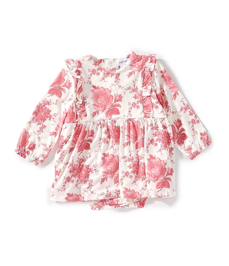 Angel Dear Baby Girls Vintage Rose Ruffle Bodysuit Dress