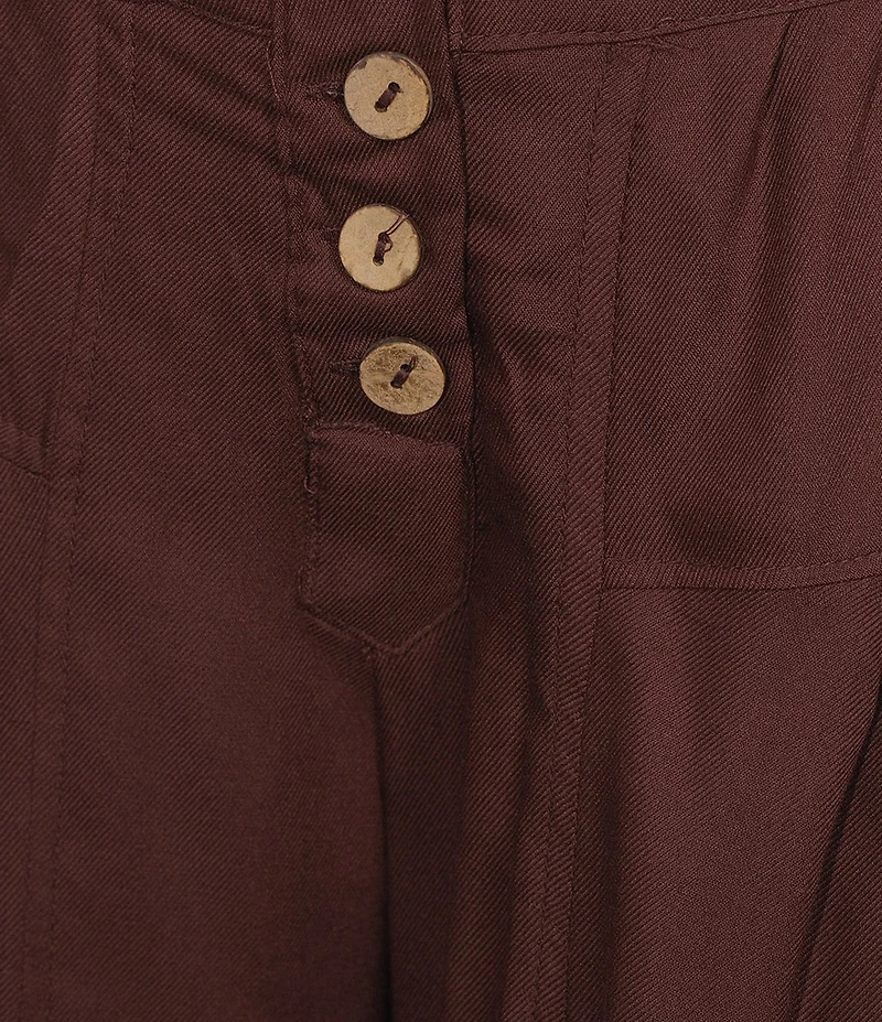 Angie Button Front Wide Leg Pants