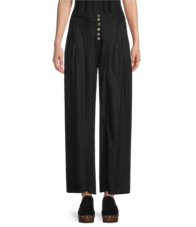 Angie Button Front Wide Leg Pants