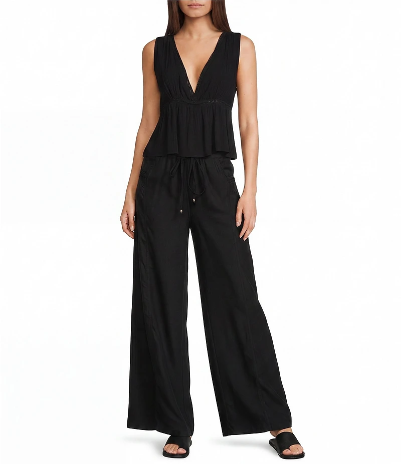 Angie Drawstring Wide Leg Pocket Pants