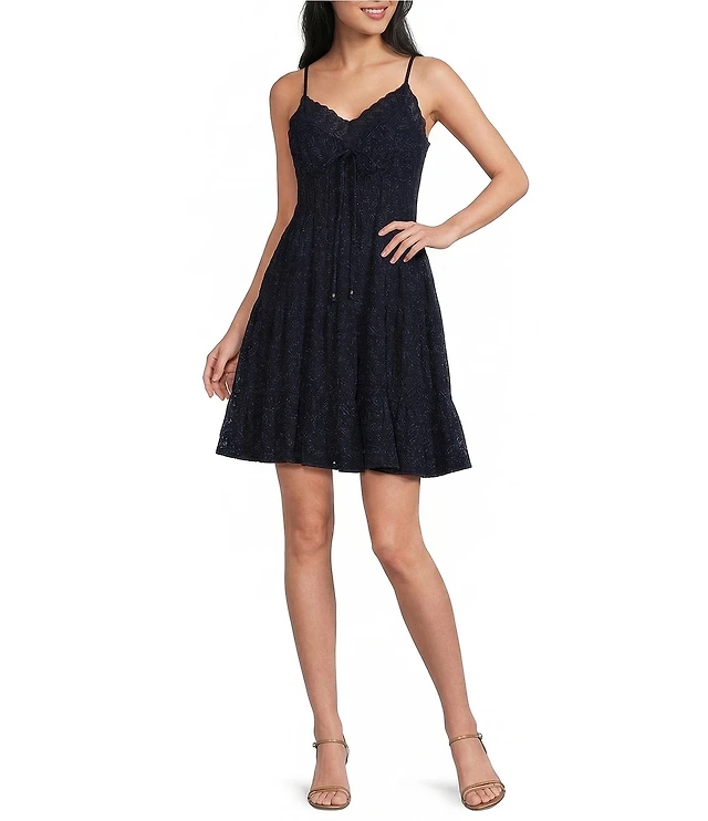 dillard's black tie dresses Angie Eyelet Front Lace Trim Tiered Dress at CoolSprings Galleria in Franklin, TN Mens Baker Boy Hats Gothic Black And Red Finish:Teak