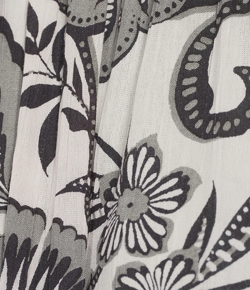 Angie Floral Printed Deep V-Neck Flutter Sleeve High Low Dress