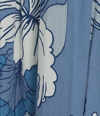 Angie Floral Printed Deep V-Neck Flutter Sleeve High Low Dress