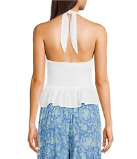 Angie Halter Neck Button Front Top