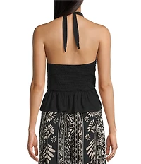 Angie Halter Neck Button Front Top