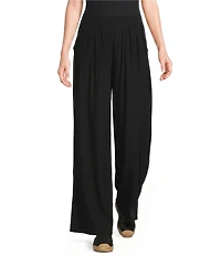 Angie Mid Rise Pull-On Straight Leg Pleated Front Pants