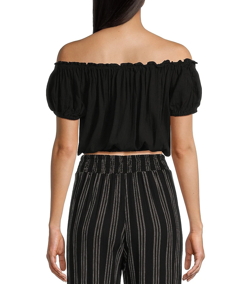 Angie Off-The-Shoulder Cap Sleeve Coordinating Crop Top
