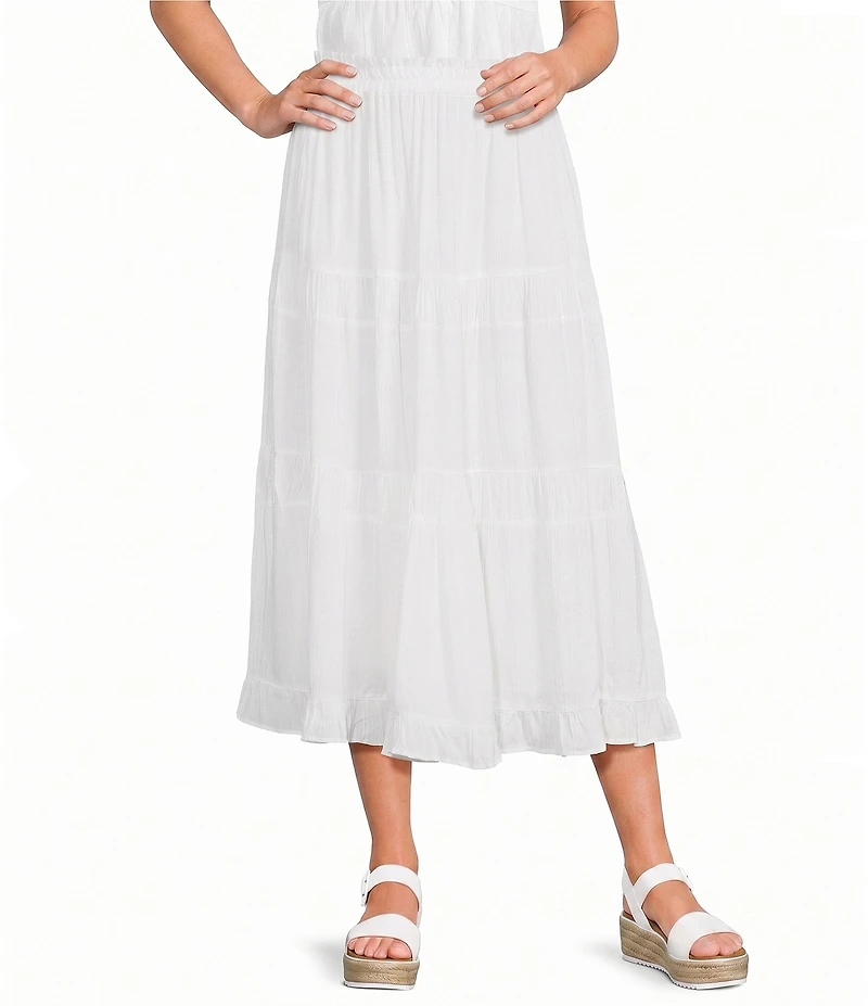 Angie Pleated Tiered Midi Skirt