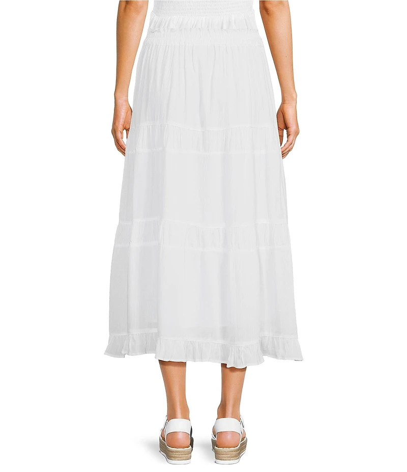 Angie Pleated Tiered Midi Skirt
