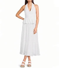 Angie Pleated Tiered Midi Skirt
