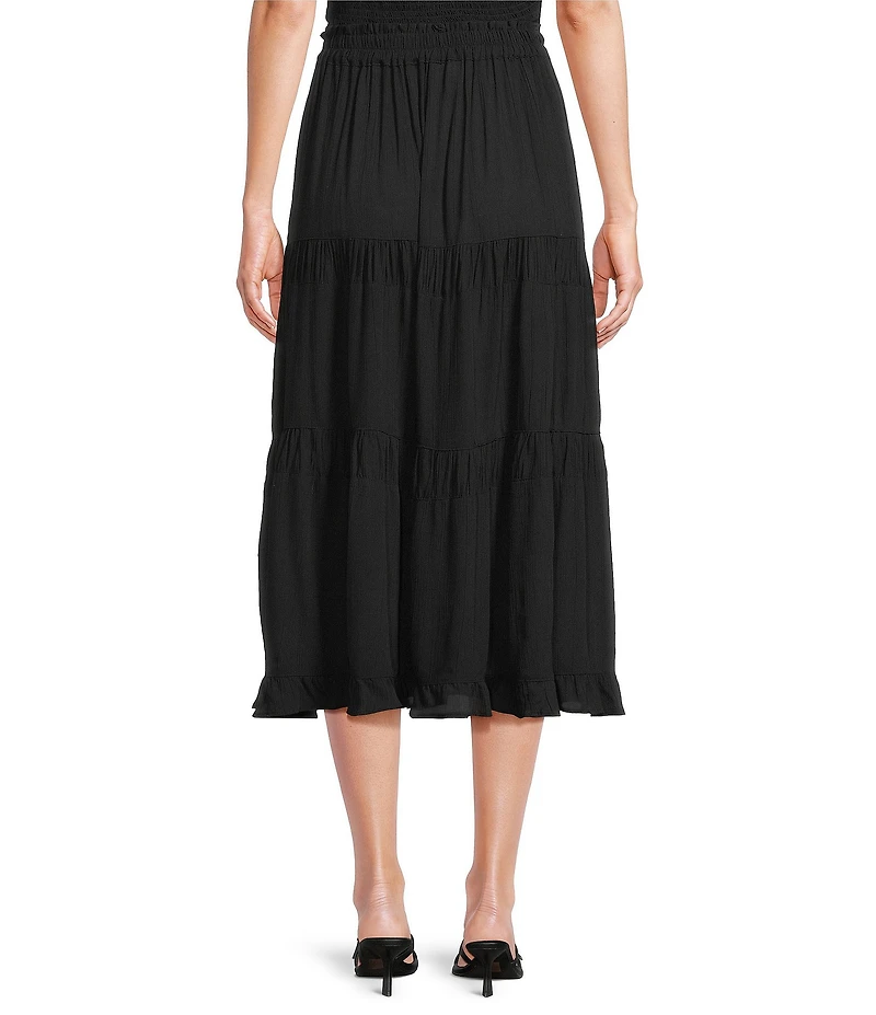 Angie Pleated Tiered Midi Skirt