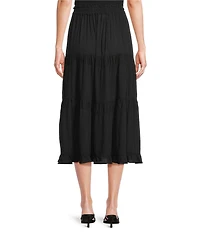 Angie Pleated Tiered Midi Skirt