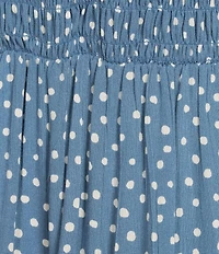 Angie Polka-Dot Print V-Neck Short Sleeve Tiered Dress