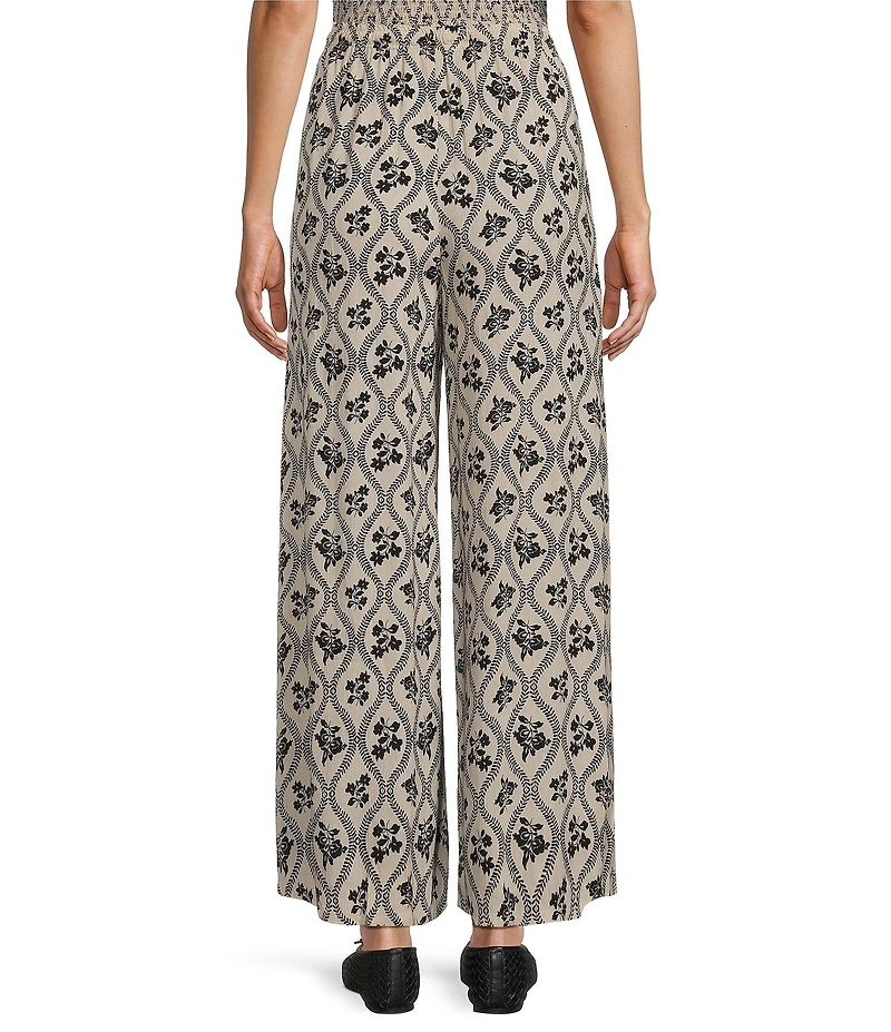 Angie Printed Drawstring Wide Leg Pant