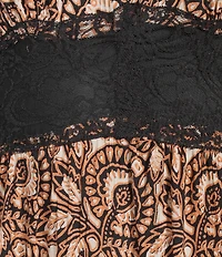 Angie Printed Lace Trim Tiered Maxi Dress