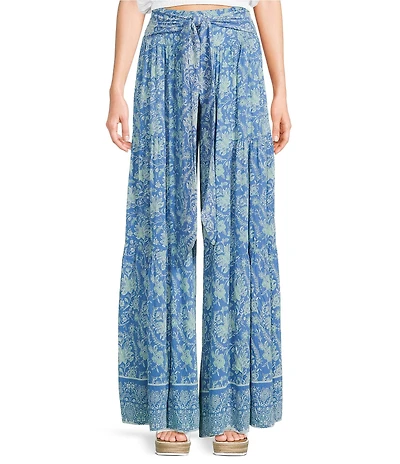 Angie Printed Tiered Wide Leg Pants