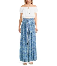 Angie Printed Tiered Wide Leg Pants