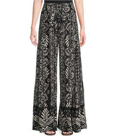Angie Printed Tiered Wide Leg Pants