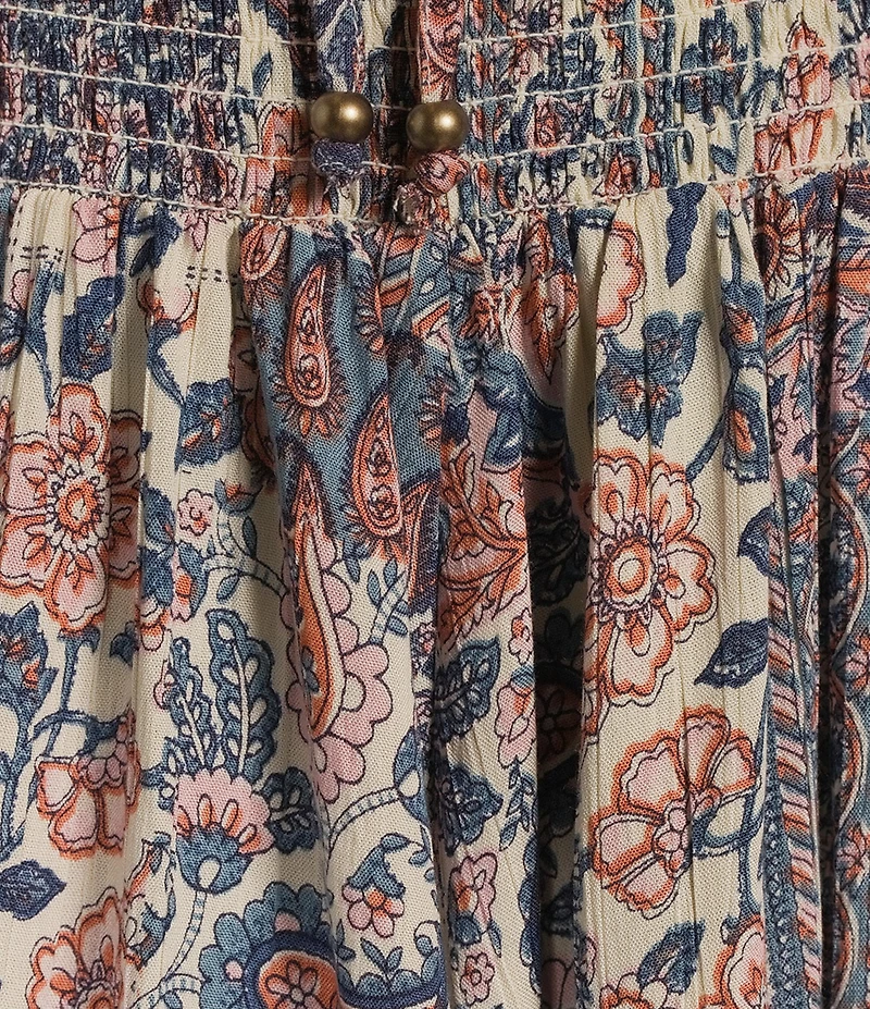 Angie Romper Patch Print V-Neck Short Sleeve Tie Front Romper
