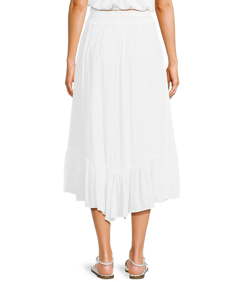 Angie Coordinating Ruffle High-Low Hem Maxi Skirt