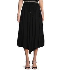 Angie Coordinating Ruffle High-Low Hem Maxi Skirt