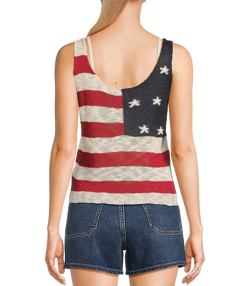 Angie Sleeveless American Flag Knit Tank Top