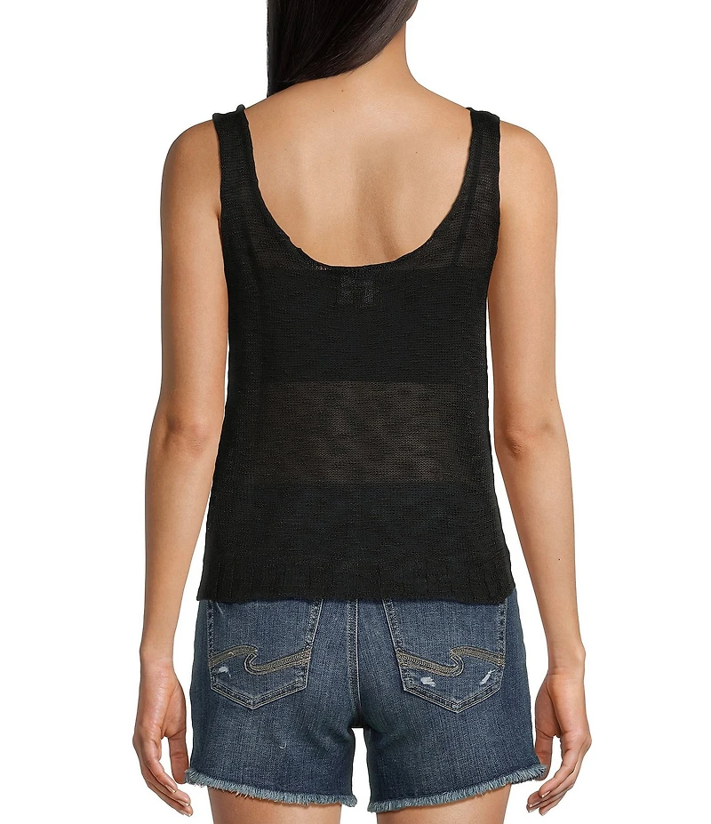 Angie Sleeveless Scoop Neck Solid Knit Tank Top
