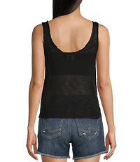 Angie Sleeveless Scoop Neck Solid Knit Tank Top