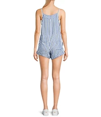 Angie Sleeveless Square Neck Striped Romper