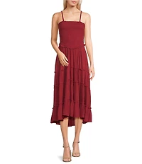 Angie Smocked Bodice Tiered Midi Dress