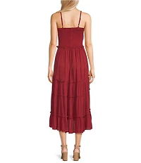 Angie Smocked Bodice Tiered Midi Dress
