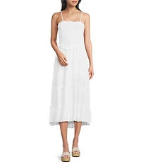 Angie Smocked Bodice Tiered Midi Dress