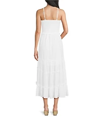 Angie Smocked Bodice Tiered Midi Dress