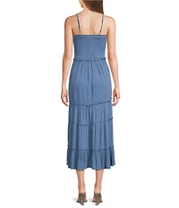 Angie Smocked Bodice Tiered Midi Dress