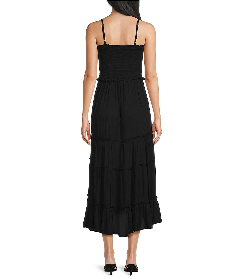 Angie Smocked Bodice Tiered Midi Dress