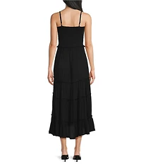 Angie Smocked Bodice Tiered Midi Dress