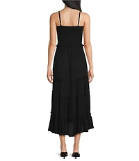 Angie Smocked Bodice Tiered Midi Dress