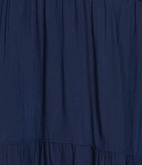 Angie Spaghetti Strap V-Neck Fit & Flare Tank Solid Dress