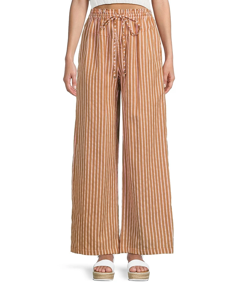 Angie Striped Wide Leg Full Length Pants