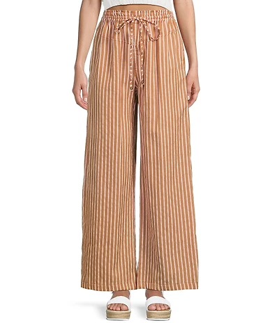 Angie Striped Wide Leg Full Length Pants