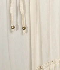 Angie Tie Front Ruffle Midi Skirt